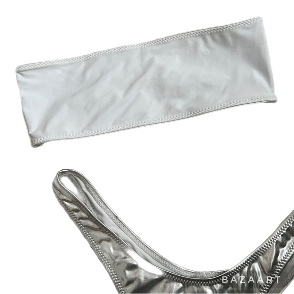 Bermuda Dune Bikini Set Metallic Silver WhiteFox Botique - Picture 5 of 12